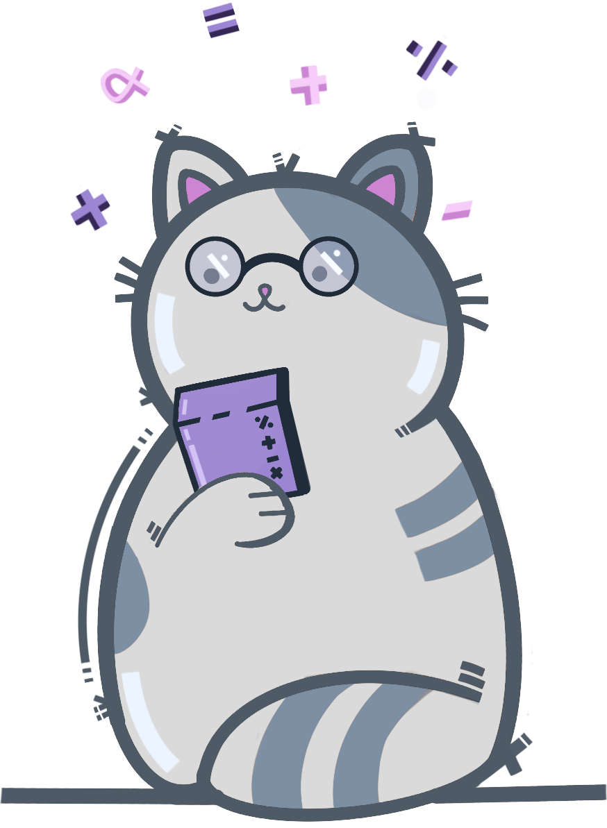 Cat with calculator